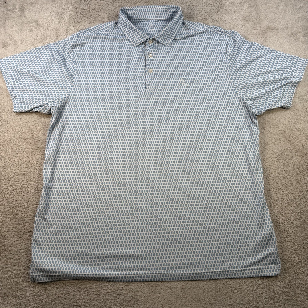 Rhoback Polo Shirt Mens 3XL Blue White Alabama State Performance Stretch Golf